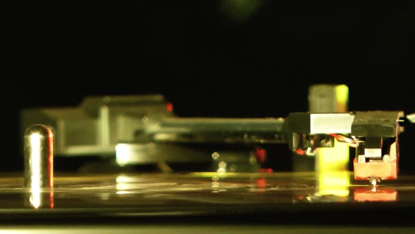 Turntable playing a record