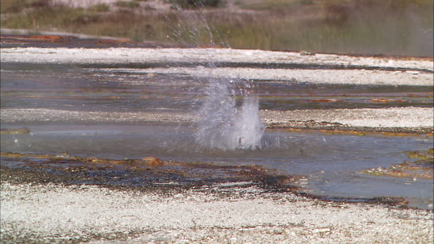 Close up of a bubbling geyser spring, Yellowstone National Park, Wyoming
