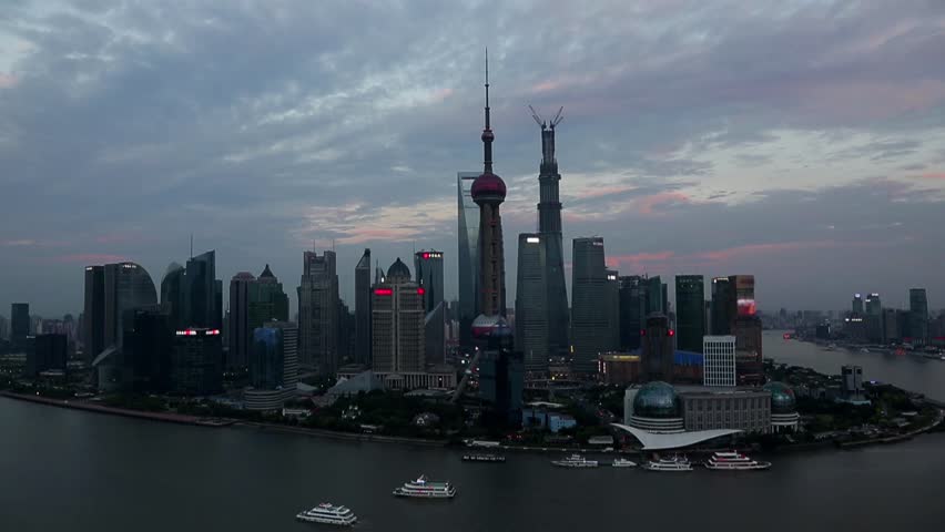 Shanghai composition, at late afternoon and at night
