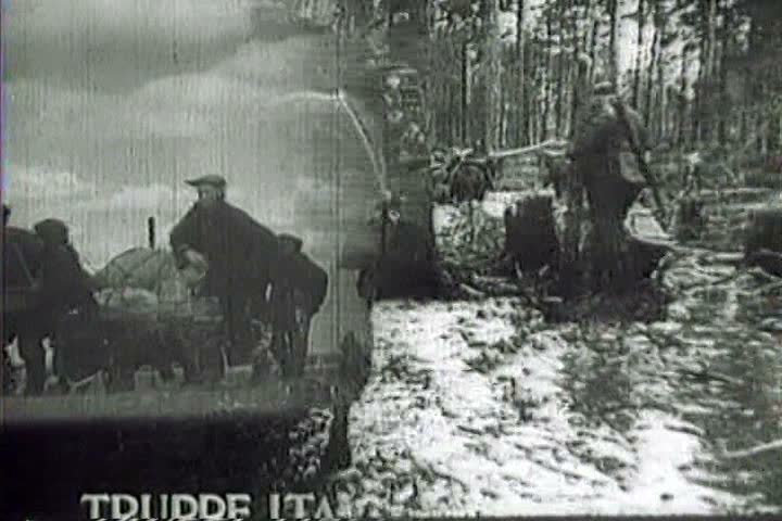 1940s - Captured Italian war film from 1942 shows Italians fighting in Russia after the winter thaw.