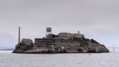 Tracking Slow Motion Shot Infamous Alcatraz Stock Footage Video (100% ...