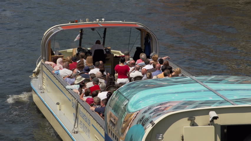 Tour boats on the river Spree in Berlin