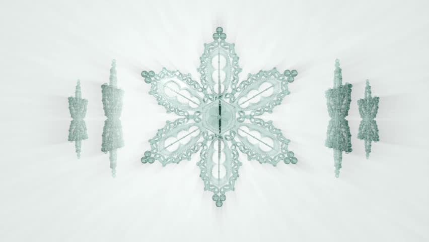 Glass Snowflakes rotate. Seamless loop.