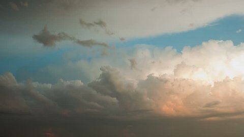Time lapse of thundercloud with lightnings