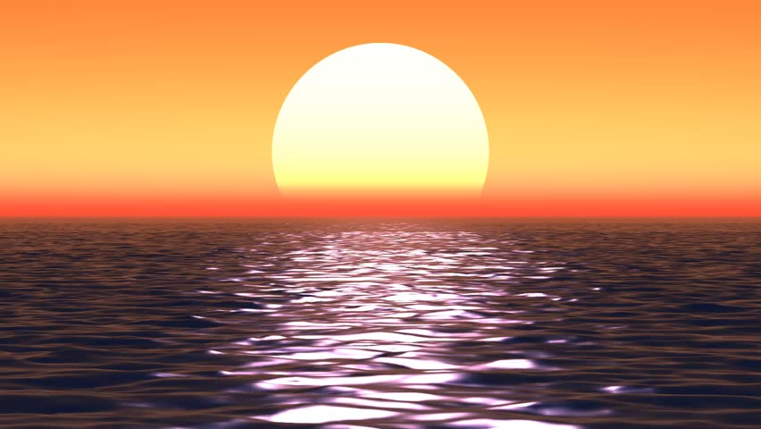 Animated sunset over the ocean