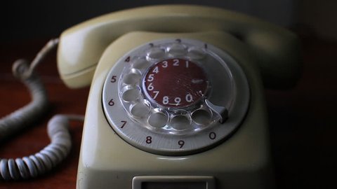 close-up view on old telephone dial : film stockowy