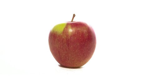 eating an apple in stop motion. intro isolated 