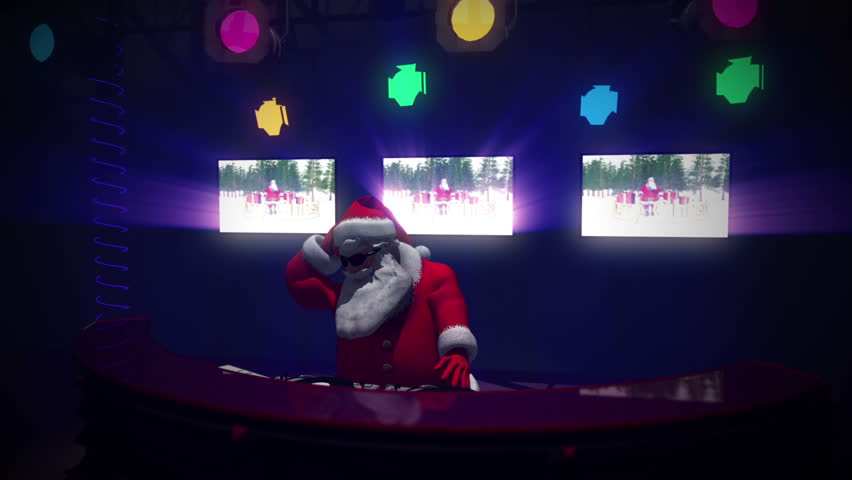 Santa as a DJ. Seamless loop.