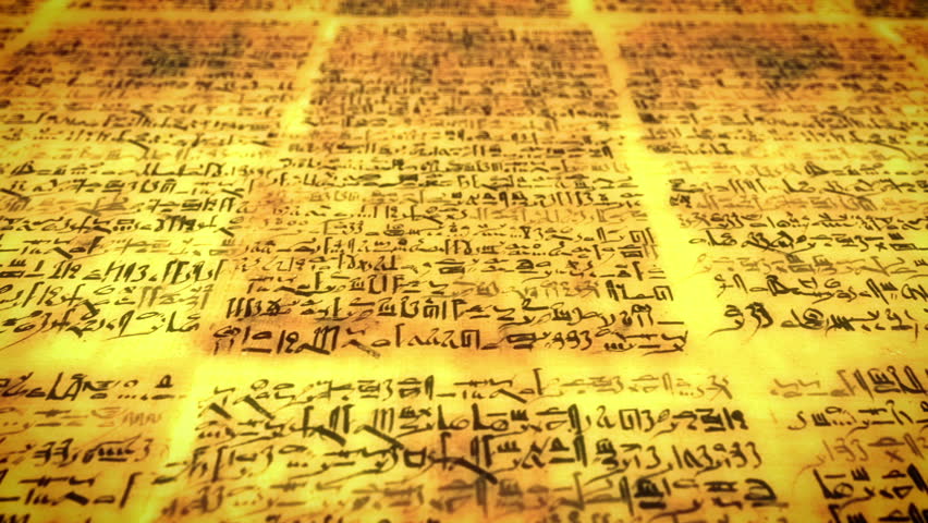 Ancient script, old scroll with unknown letters, pan fly over Royalty-Free Stock Footage #4422107