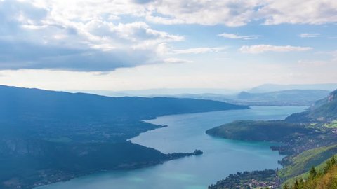 Timelapse View of the Annecy lake from  Col du Forclaz