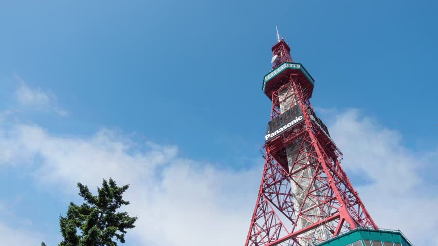 SAPPORO, JAPAN - AUGUST. 10 : Time lapse of Sapporo TV Tower on August 10, 2013