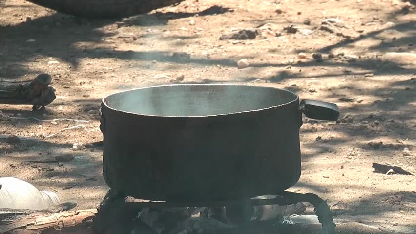 African native tribes - Himba cooking place in Namibia