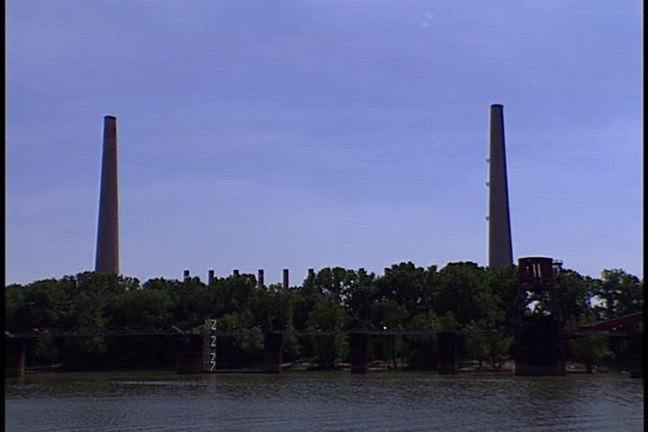 Power plant as seen from across the Ohio River in Metropolis, Illinois.