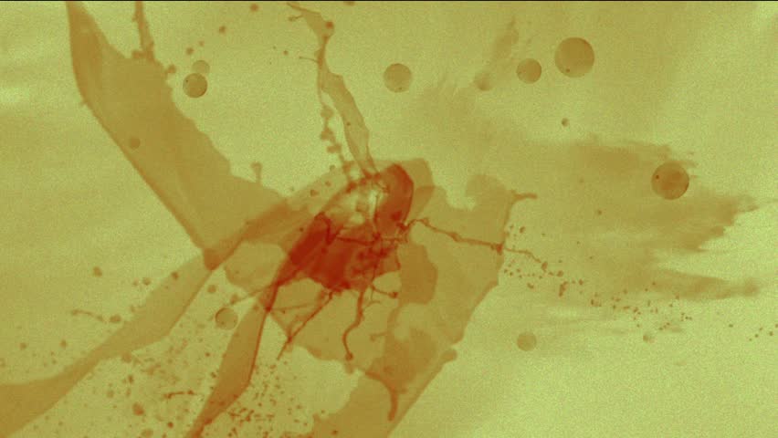 splash blood & red dyestuff ink.