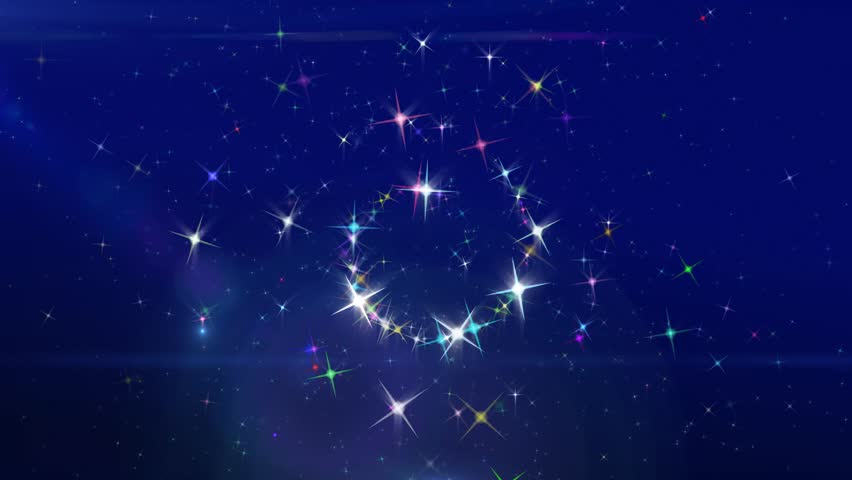 Spiral of Sparkling Stars Background Effect