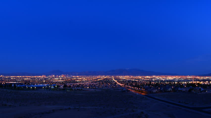 High Definition time lapse of the Las Vegas Valley from a distance.