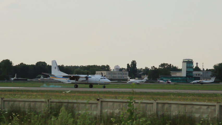 KIEV, UKRAINE - JULY 10: International Airport Kyiv, July 2013. AN-26 Antonov