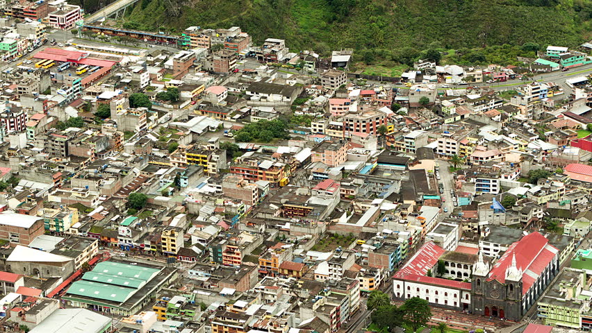 City of Banos de Agua Santa, popular tourist destination in Ecuador,city center