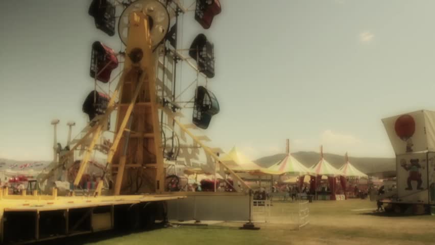 A fun small town carnival and fair rides