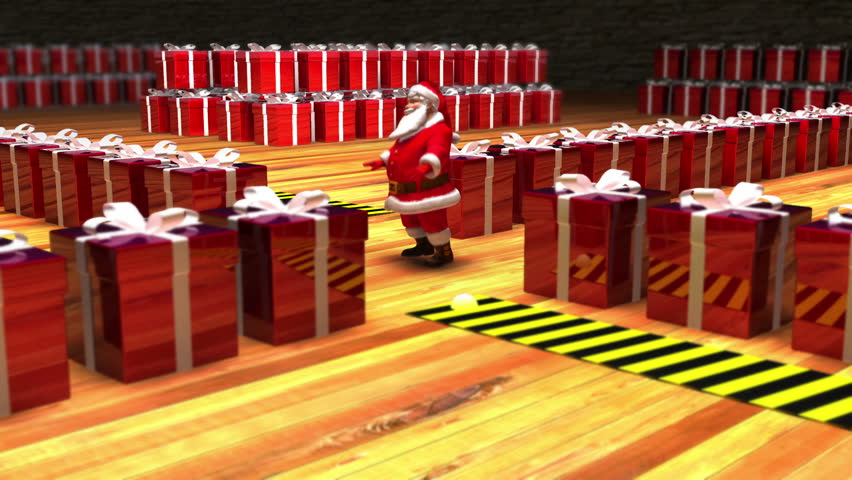 Santa directing presents. Loop.