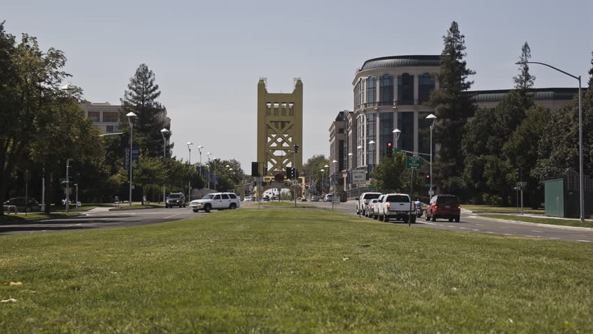Sacramento, California - August, 2013 - Wide shot of Tower Bridge.