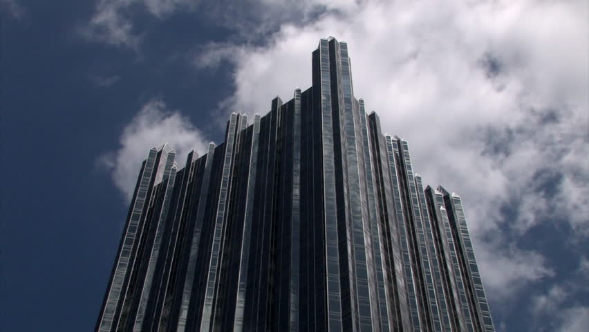 Cloud reflections off of the PPG building in downtown Pittsburgh, Pennsylvania.