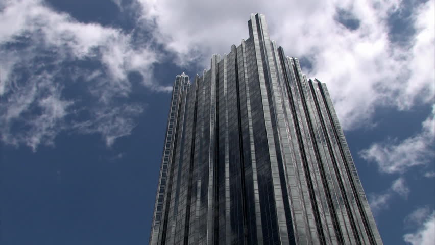 Cloud reflections off of the PPG building in downtown Pittsburgh, Pennsylvania.