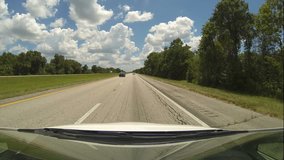 Timelapse video of a car driving on the highway taken with a gopro 3 attached to a car windshield