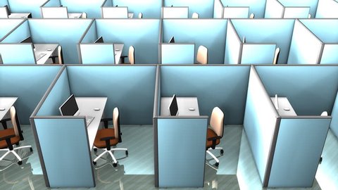 Office cubicles.