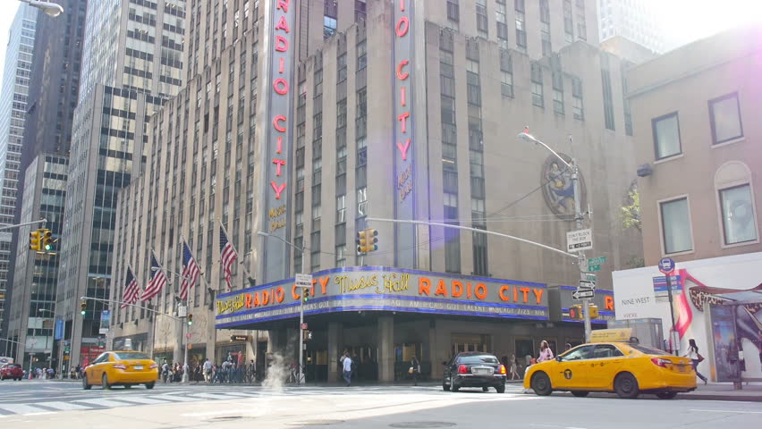 NEW YORK CITY, Circa August, 2013 - An exterior shot of Radio City Music Hall in