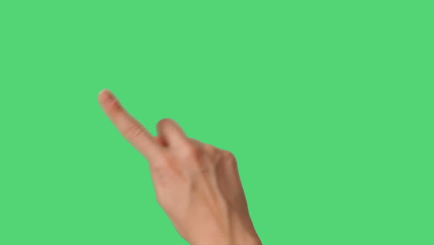 Touch Screen Hand Gestures on green screen for smart phone and tablet