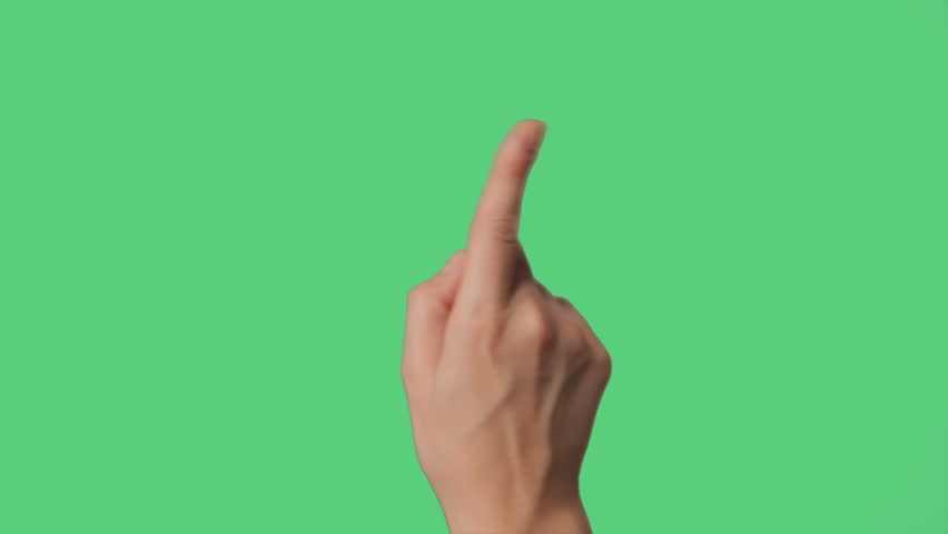 Touch Screen Hand Gestures on green screen for tablet and smart phone