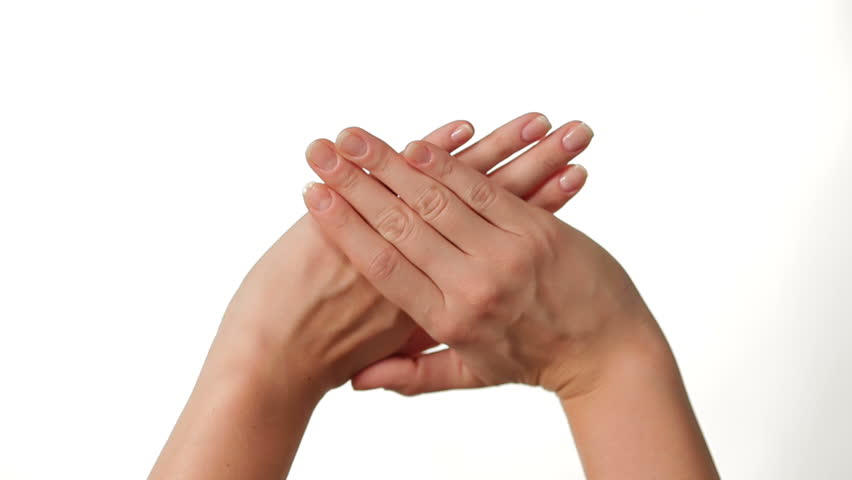 Female Hands Gestures on white background