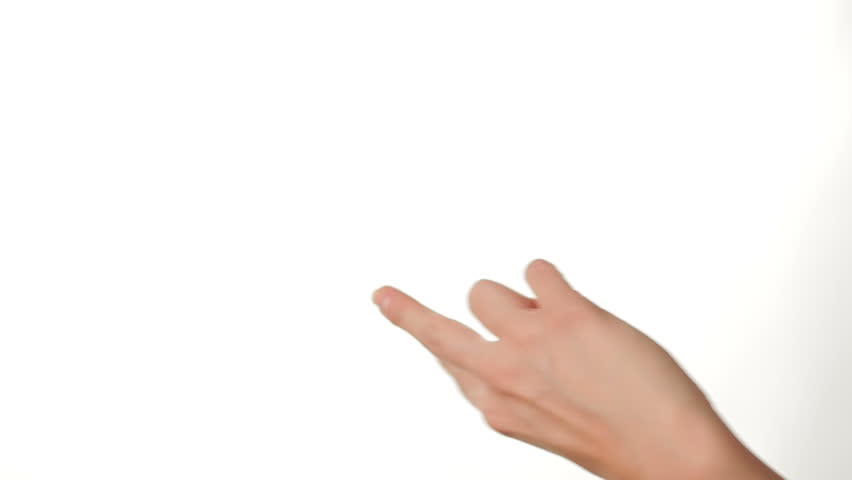 Finger walk Hand Gestures on white background