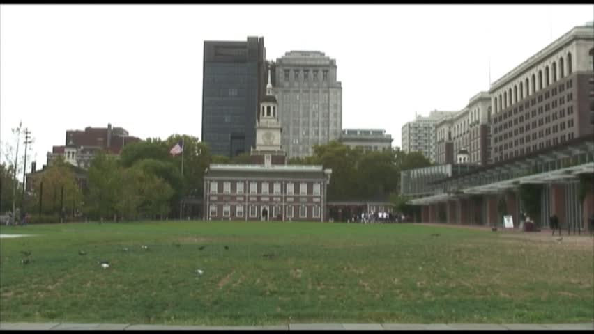 wide shot of Independence Hall
