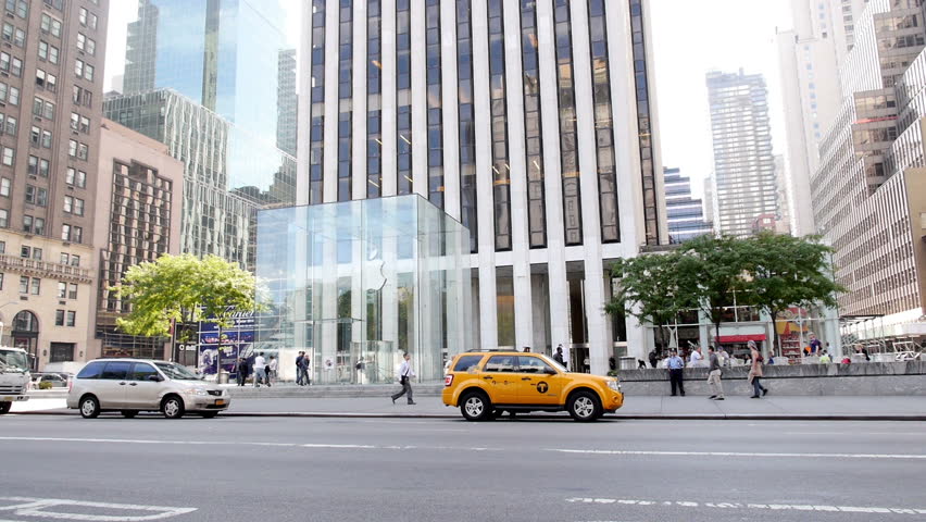 NEW YORK CITY, Circa August, 2013 - An exterior day view of the Apple store in
