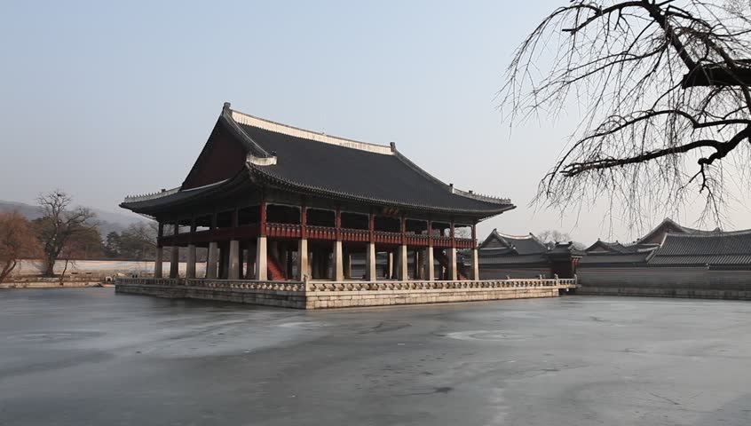 Gyeonghoeru Pavilion, Korean Traditional Architecture in the Gyeongbokgung Palace, Seoul, South Korea.