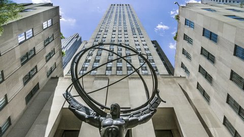 NEW YORK - DECEMBER 6: Atlas Statue and Rockefeller Center on December 6, 2012 in New York. The Atlas Statue is a bronze statue in front of Rockefeller Center in midtown Manhattan, New York City.