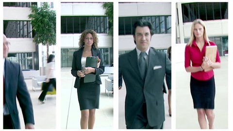 Animated series montage of business team images. High quality HD video footage