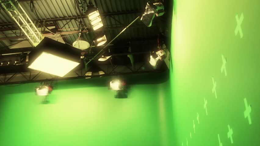 Filming on a professional hollywood green screen sound stage