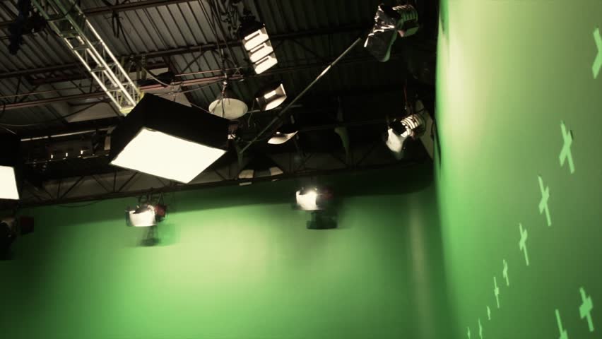 Filming on a professional hollywood green screen sound stage