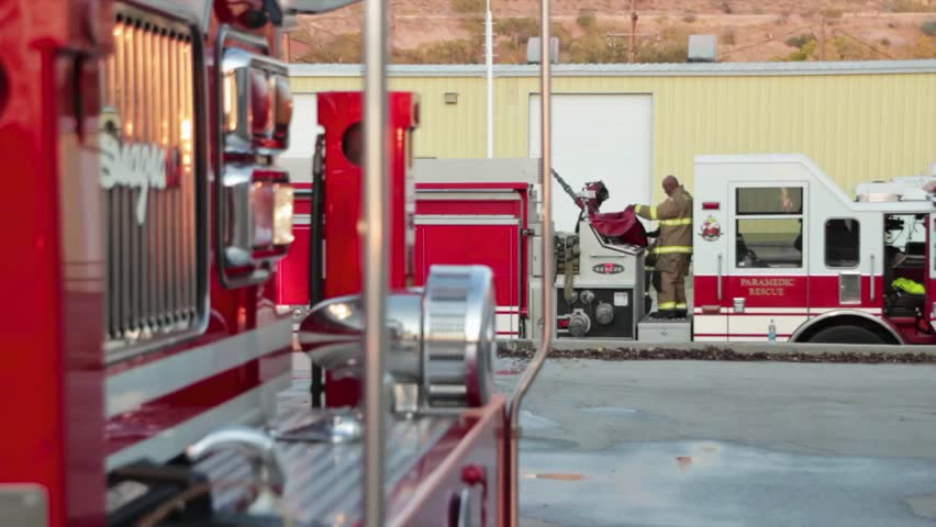 Firefighters fight a warehouse fire in Salt lake City, Utah