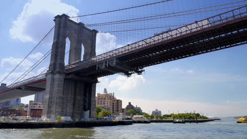 The Brooklyn Bridge over New York's East River.