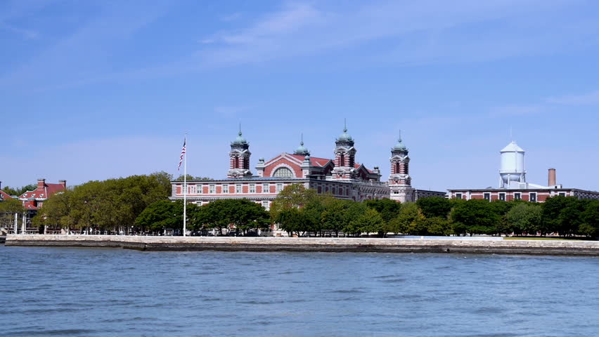 Ellis Island in New York Harbor.