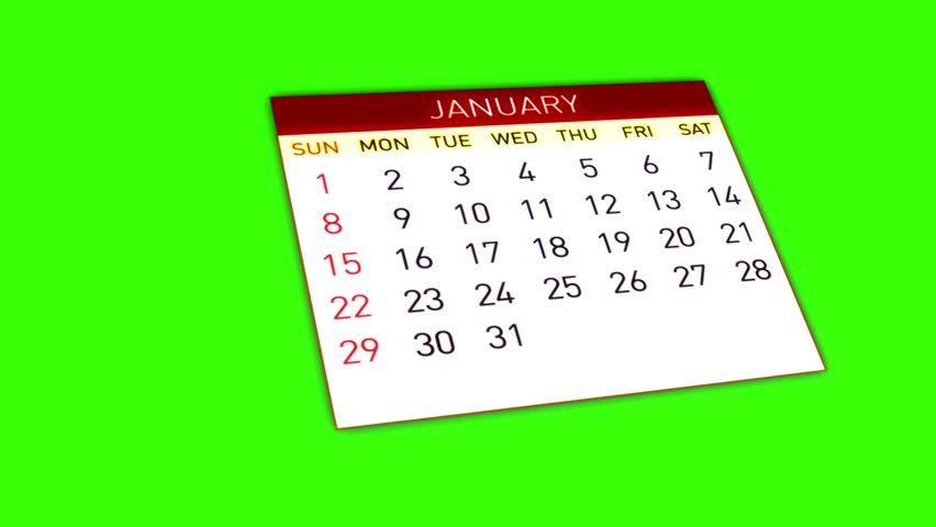 Calendar flicking through months of the year