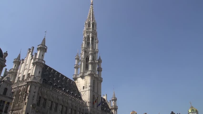 BRUSSELS, BELGIUM - CIRCA AUGUST 2013: The town hall on the grand place, visited