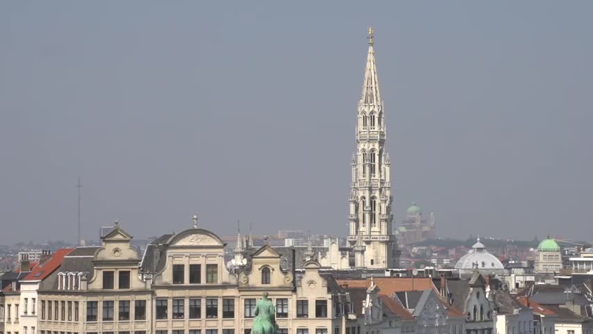 Brussels Belgium  August 2013 City view on centre of Brussels with town hall