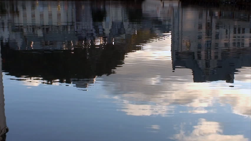 Reflection of houses and buildings