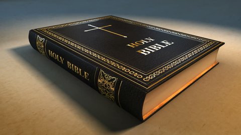 Holy Bible opening 3 D. animation. Includes Mate for Transition, Trackers to fit Your Text or Image. 
