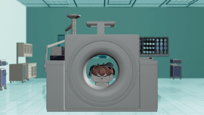 MRI Scan in Hospital Room, static camera, Alpha
